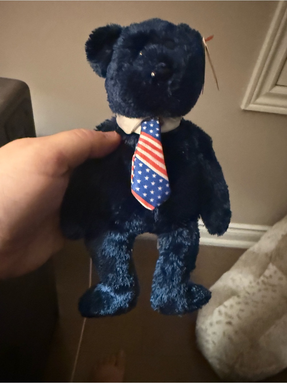 Ty Bear with American Flag Tie